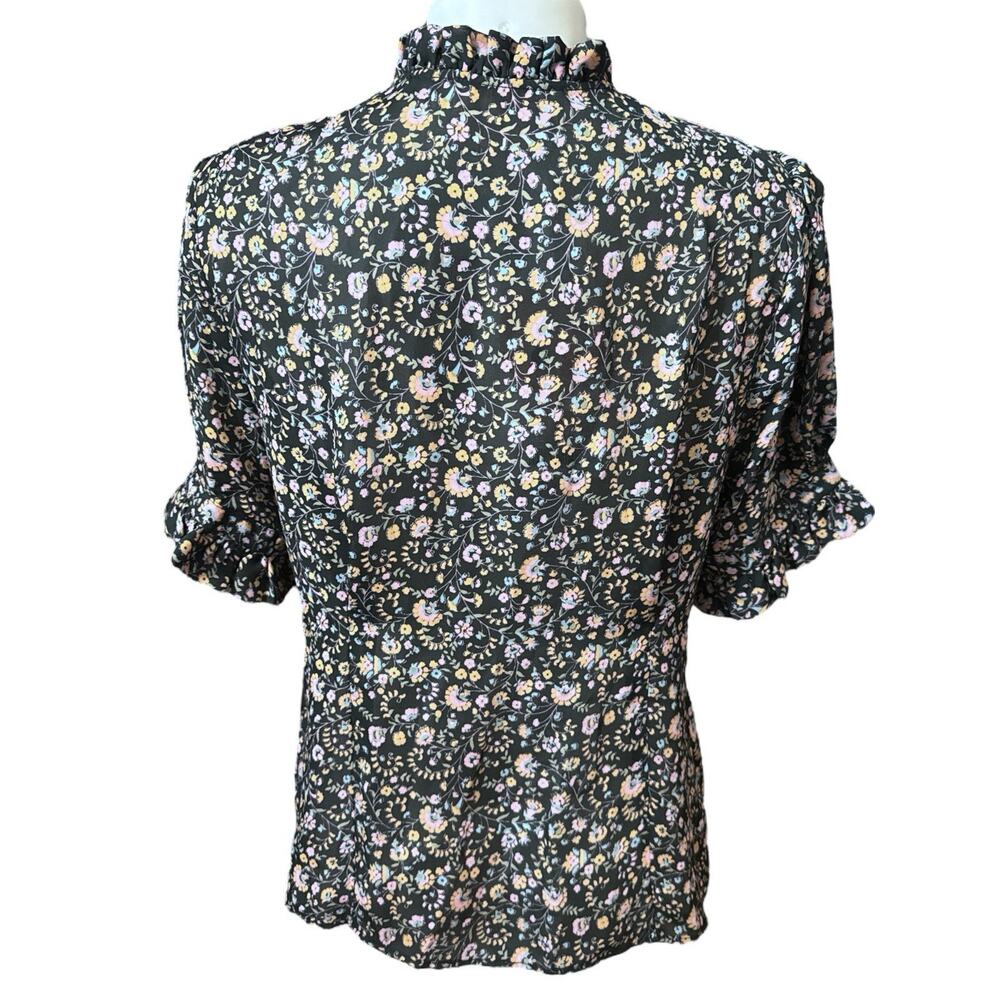 Selkie Black and White Puff Sleeve Blouse - Picture 3 of 7